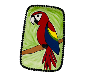 Beverly Hills Scarlet Macaw Plate