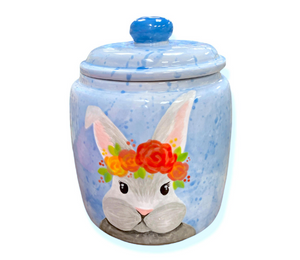 Beverly Hills Watercolor Bunny Jar