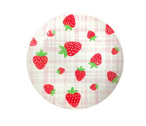 Beverly Hills Strawberry Plaid Plate